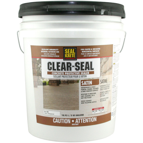Seal-Krete&reg; Protective Sealer, 18.93 L, Water-Based, Satin, Clear Chandler Sales