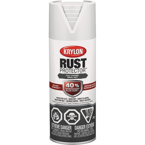 Rust Protector&reg; Enamel Paint, White, Very Flat, 12 oz., Aerosol Can Chandler Sales