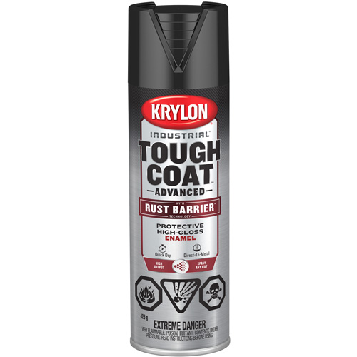 Tough Coat&reg; Advanced Paint with Rust Barrier Technology, Black, High-Gloss, 425 g, Aerosol Can Chandler Sales