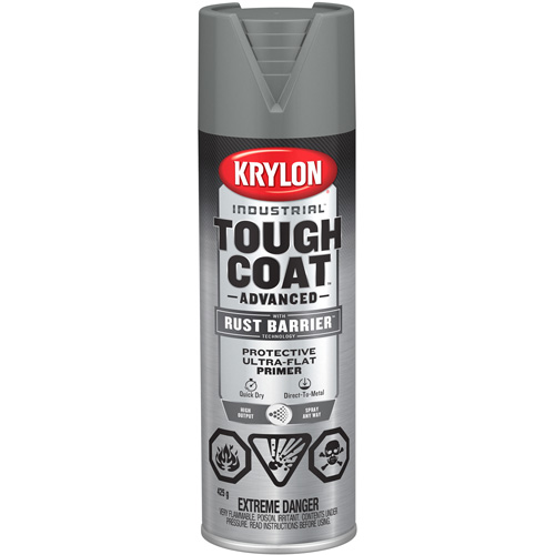Peinture Tough Coat avec technologie Rust Barrier, Appr&ecirc;t gris, Ultra-mat, 425 g, Canette a&eacute;rosol Chandler Sales