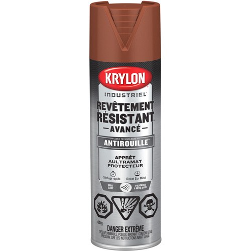 Peinture Tough Coat avec technologie Rust Barrier, Appr&ecirc;t oxyde rouge, Ultra-mat, 425 g, Canette a&eacute;rosol Chandler Sales