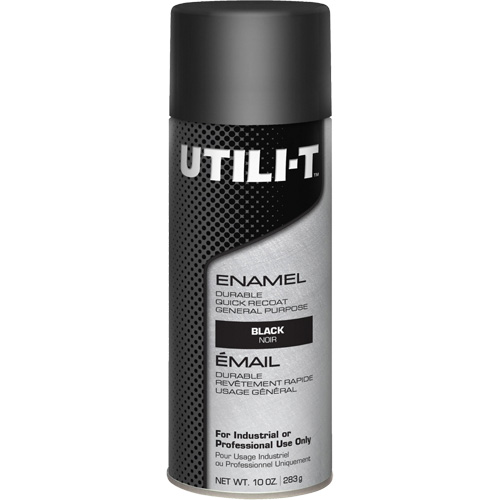 UTILI-T General Purpose Enamel Spray Paint, Black, Gloss, 10 oz./283 g, Aerosol Can Chandler Sales