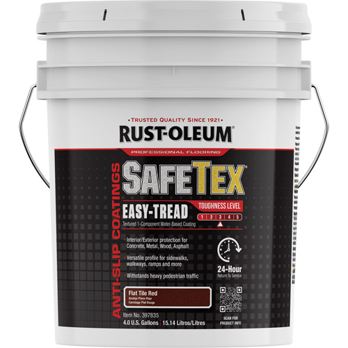 Rev&ecirc;tement d'acrylique SafeTex Easy-Tread, 4 gal., &agrave; l'eau, Plat/Textur&eacute;, Rouge Chandler Sales