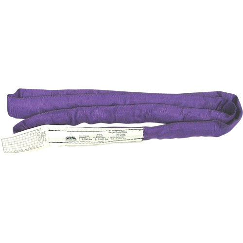 Round Slings, Purple, 2" W x 4' L, 3000 lbs. Vertical Load Chandler Sales