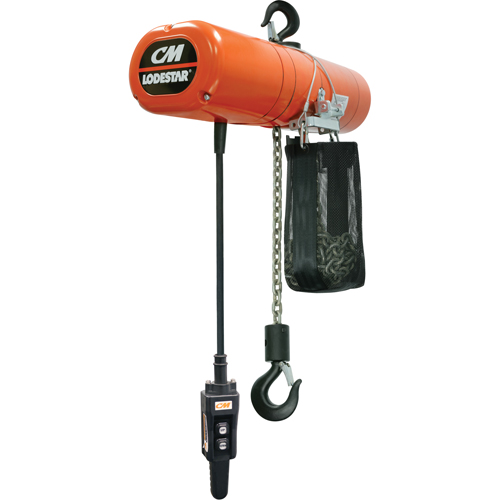 Lodestar Electric Chain Hoists, 10' Lift, 250 lbs. (0.125 tons) Capacity, 32 FPM Chandler Sales