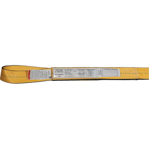&eacute;lingues de levage en nylon, Pli Simple, Oeillet double, Type 3, 1" la x 3' lo, Limite de charge verticale 1600 lb Chandler Sales