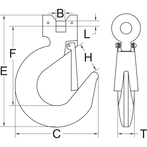 Clevis Slip Hook with Latch - Grade 70 Chandler Sales
