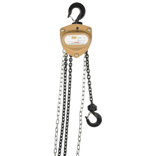 Heavy-Duty Gold Series Chain Hoist, 10' Lift, 2000 lbs. (1 tons) Capacity, Alloy Steel Chain Chandler Sales
