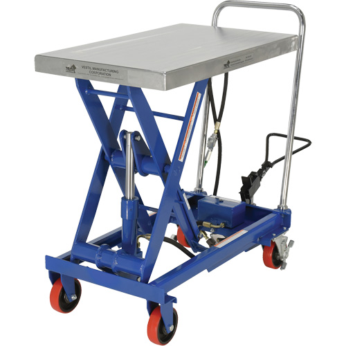 Pneumatic Hydraulic Scissor Lift Table, Steel, 32-1/2" L x 19-3/4" W, 1000 lbs. Cap. Chandler Sales