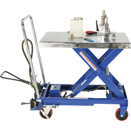 Pneumatic Hydraulic Scissor Lift Table, Steel, 32-1/2" L x 19-3/4" W, 1000 lbs. Cap. Chandler Sales