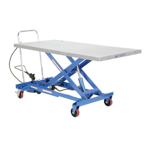 Pneumatic Hydraulic Scissor Lift Table, Steel, 63" L x 31-1/2" W, 1000 lbs. Cap. Chandler Sales
