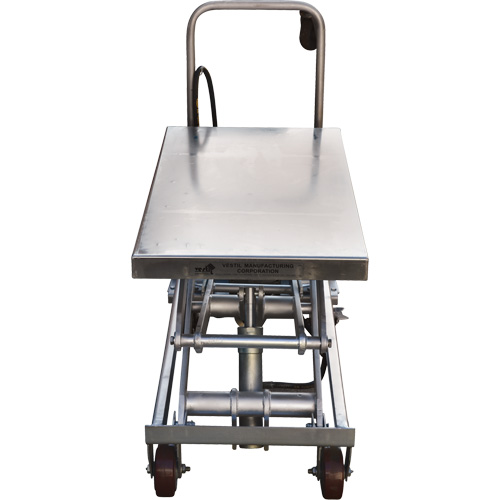Table &eacute;l&eacute;vatrice &agrave; ciseaux hydraulique pneumatique, Acier inoxydable, 35-1/2" lo x 20" la, Cap. 800 lb Chandler Sales