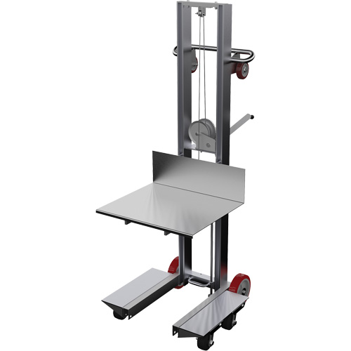 Platform Lift Stacker, Hand Winch Operated, 400 lbs. Capacity, 60" Max Lift Chandler Sales