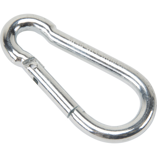 Mousqueton zingu&eacute;, 500 lb (0,25 tonne) Charge d'utilisation max., 5/16" Taille, 1/2" Oeil Chandler Sales