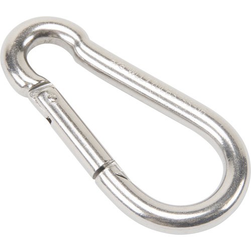 Mousqueton en acier inoxydable, 770 lb (0,385 tonne) Charge d'utilisation max., 3/8" Taille, 5/8" Oeil Chandler Sales
