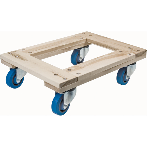 Wood Dollies - Heavy-Duty, Rubber Wheels, 1400 lbs. Capacity, 18" W x 30" D x 7" H Chandler Sales