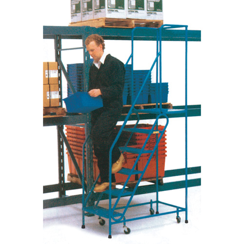 CSA-Certified Rolling Step Ladder, 6 Steps, 22" Step Width, 55" Platform Height, Steel Chandler Sales