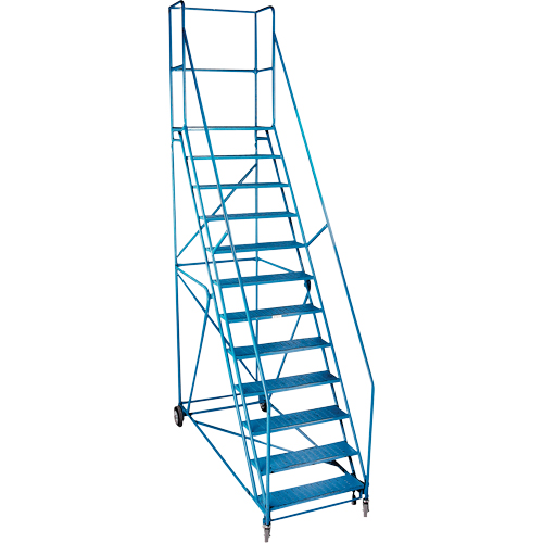 CSA-Certified Rolling Step Ladder with Locking Step, 12 Steps, 30" Step Width, 109" Platform Height, Steel Chandler Sales