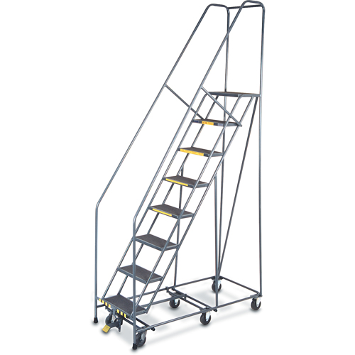 &eacute;chelles Pivotantes A/Roulettes Au Centre, 9 marches, Largeur de la marche 24", Hauteur de la plateforme 90", Acier Chandler Sales