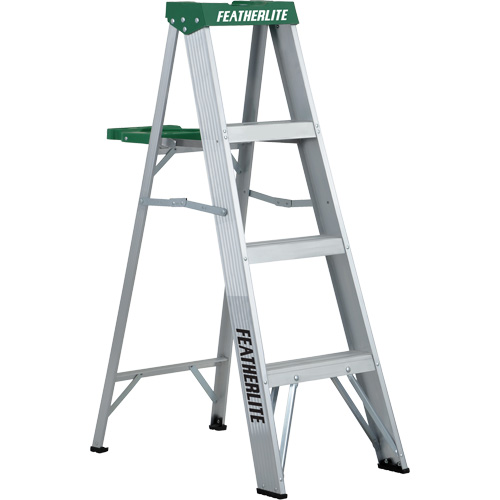 Commercial Duty Stepladders (2400 Series), 4', Aluminum, 225 lbs. Capacity, Type 2 Chandler Sales