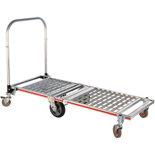 Six Wheel Folding Platform Truck, Aluminum, 1550 lbs., 61-7/8" L x 23-1/4" W, 39" High Chandler Sales