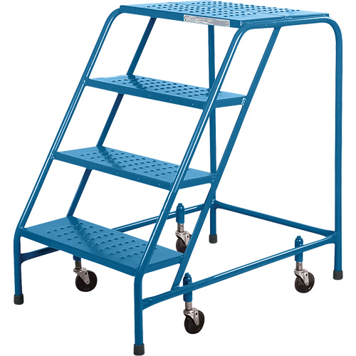CSA Rolling Step Ladder, 4 Steps, 22" Step Width, 37" Platform Height, Steel Chandler Sales