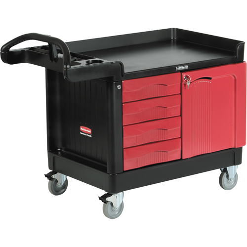 Trademaster Mobile Cabinets & Work Centres, 4 Drawers, 49" L x 26-1/4" W x 38" H, Black Chandler Sales
