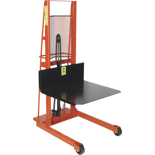 Hydraulic Platform Lift Stacker, Hand Winch Operated, 1000 lbs. Capacity, 68" Max Lift Chandler Sales
