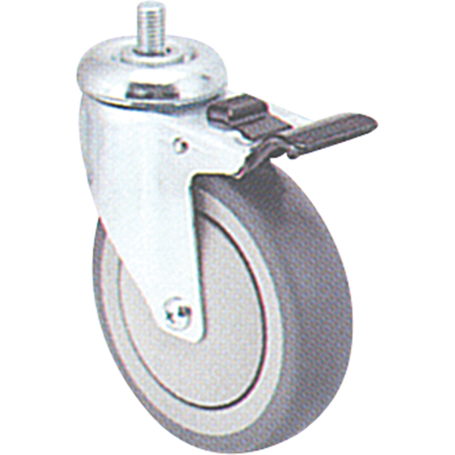 Zinc Plated Caster, Swivel with Brake, 5" (127 mm) Dia., 240 lbs. (108 kg.) Capacity Chandler Sales
