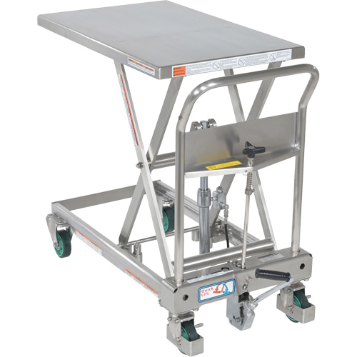 Hydraulic Scissor Lift Table, 31-1/2" L x 19-1/2" W, Stainless Steel, 550 lbs. Capacity Chandler Sales