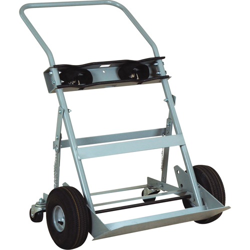 Four-Wheel Cylinder Hand Trucks, Pneumatic Wheels, 28" W x 6" L Base, 1000 lbs. Chandler Sales