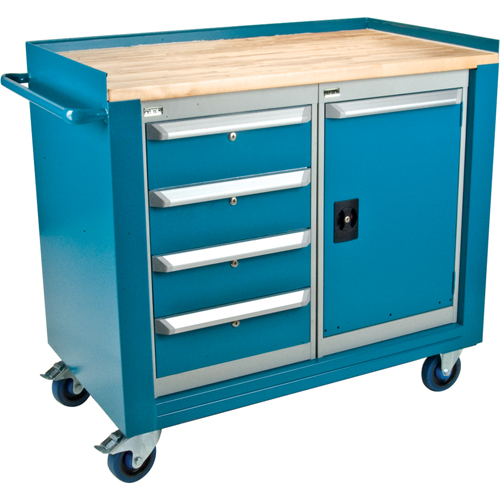 Industrial Duty Mobile Service Workbenches, Wood Surface Chandler Sales