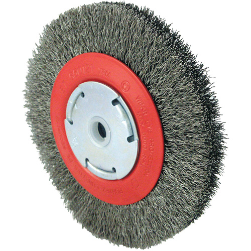 101F-2M Crimped Wire Brush, 6" Dia., 0.014" Fill, 1/2" - 2" Arbor Chandler Sales