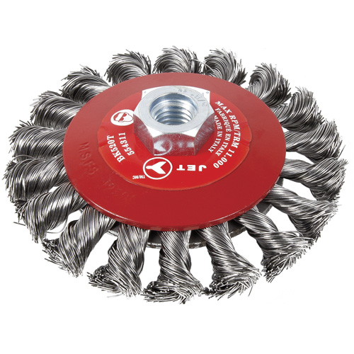BK520T Knot-Twisted Conical Bevel Brush, 5" Dia., 5/8-11 Arbor Chandler Sales