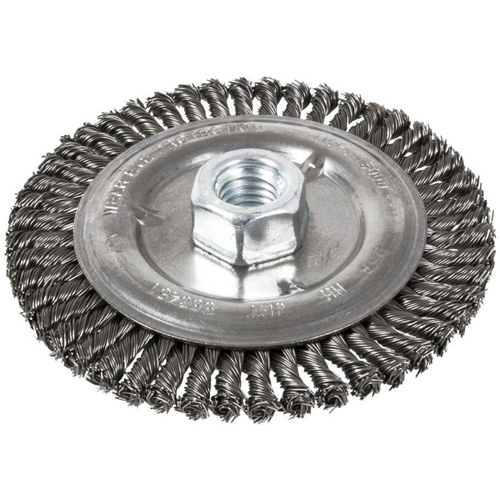 Stringer Bead Brush, 6" Dia., 0.022" Fill, 5/8"-11 Arbor, Steel Chandler Sales