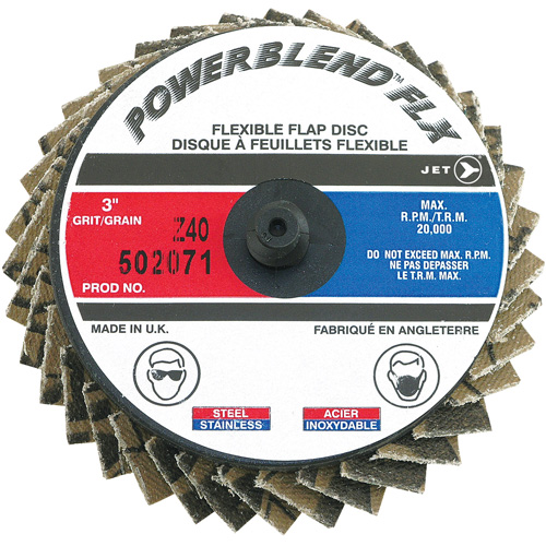Powerblend FLX Roll-on Flap Disc, 3" x Type R, Z40 Grit, Zirconia Alumina Chandler Sales