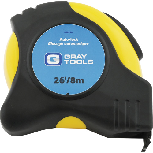 Auto-Lock Tape Measure, 1" x 26/8 m, Imperial & Metric Graduations Chandler Sales