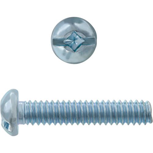 Round Square/Slot HD Machine Screws, #6 x 3" L, Zinc Plated Chandler Sales