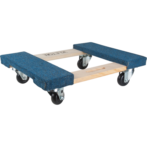 Carpeted Ends Hardwood Dolly, Wood Frame, 18" W x 24" L, 1000 lbs. Capacity Chandler Sales