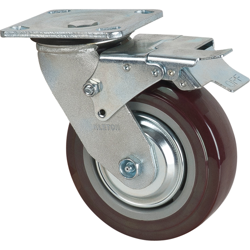 Caster, Swivel with Brake, 6" (152.4 mm), Polyurethane, 850 lbs. (385 kg.) Chandler Sales