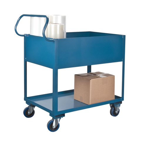 Chariots de service &agrave; bordure profonde, 2 Tiers, 24" la x 47" h x 36" p, Capacit&eacute; 1200 lb Chandler Sales