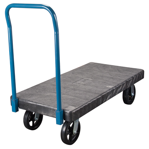 Plastic Platform Trucks, 60" L x 30" W, 2000 lbs. Cap., Mold-on Rubber Wheels Chandler Sales