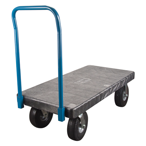 Plastic Platform Truck, 48" L x 24" W, 1200 lbs. Cap., Pneumatic Wheels Chandler Sales