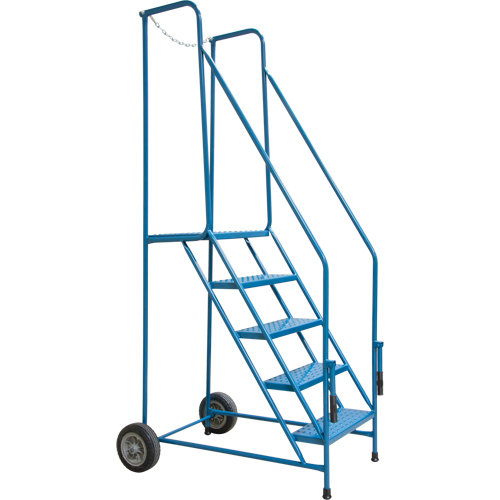 Trailer Access Rolling Ladder with Rails, 4 Steps, 22" Step Width, 37" Platform Height, Steel Chandler Sales