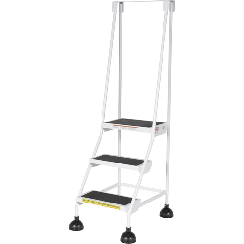 Stop-Step Ladders, 3 Steps, 16" Step Width, 28-11/16" Platform Height, Steel Chandler Sales