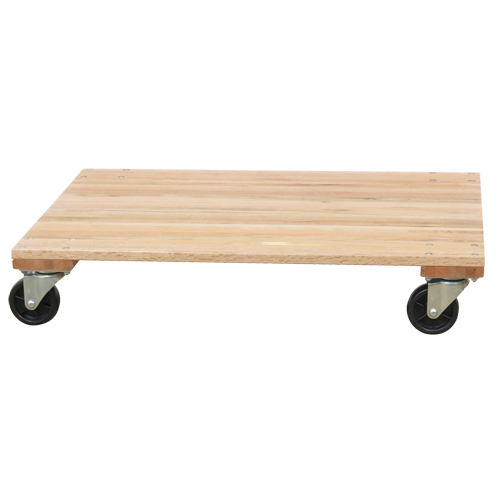 Solid Platform Wood Dolly, Rubber Wheels, 1200 lbs. Capacity, 18" W x 30" D x 7" H Chandler Sales