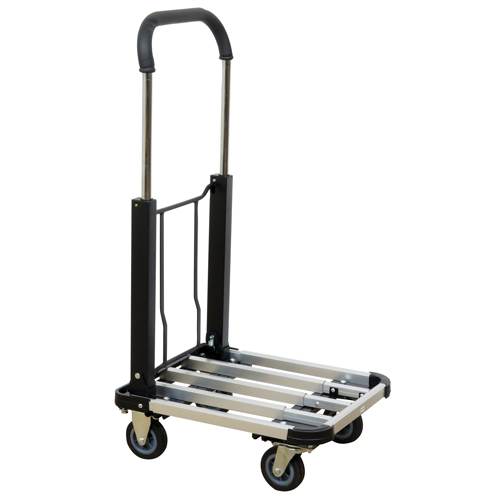 Folding Handle Platform Truck, Aluminum, 300 lbs., 28" L x 16" W, 37.75" High Chandler Sales