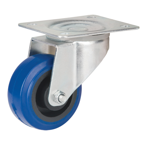 Blue Caster, Swivel, 3" (76 mm), Rubber, 285 lbs. (129 kg.) Chandler Sales