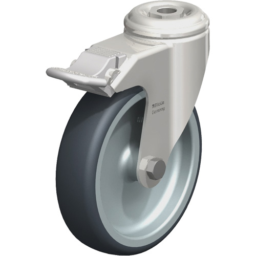 Stainless Steel Thermoplastic Elastomer Caster, Swivel with Brake, 5" (127 mm) Dia., 265 lbs. (120 kg.) Capacity Chandler Sales