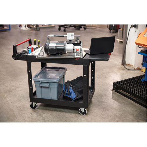 Chariot utilitaire robuste et polyvalent, 2 tiers, 17-3/4" x 36" x 46-1/5", Capacit&eacute; 500 lb Chandler Sales
